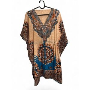 Boho- kraftan Syle Dress/Tunic With A Vibrant Medallion Amd Paisley Print